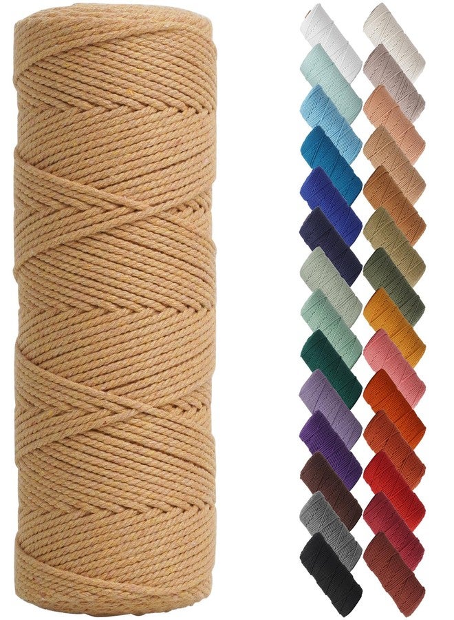 NOANTA Light Tan Macrame Cord 2mm x 220yards, Colored Macrame Rope, Cotton Rope Macrame Yarn, Colorful Cotton Craft Cord for Wall Hanging, Plant Hangers, Crafts, Knitting - Image 1